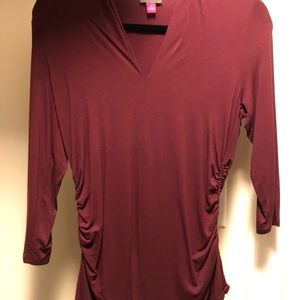 Vince Caputo Burgundy side ruched